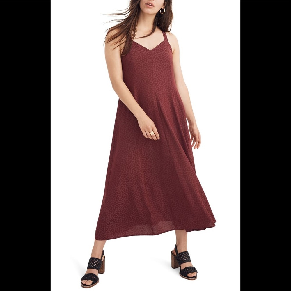 Madewell burgundy cami maxi dress. EUC